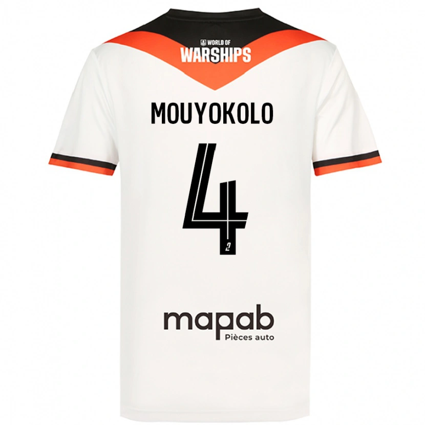 Danxen Kvinder Loris Mouyokolo #4 Hvid Udebane Spillertrøjer 2024/25 Trøje T-Shirt