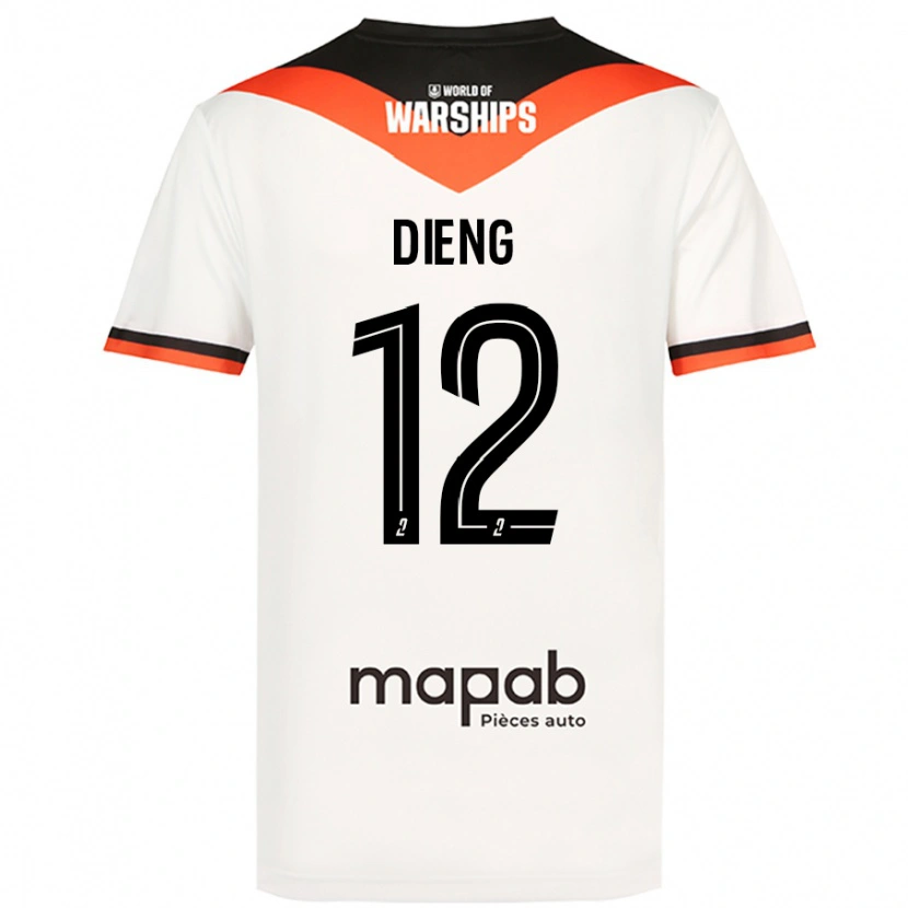 Danxen Kvinder Bamba Dieng #12 Hvid Udebane Spillertrøjer 2024/25 Trøje T-Shirt