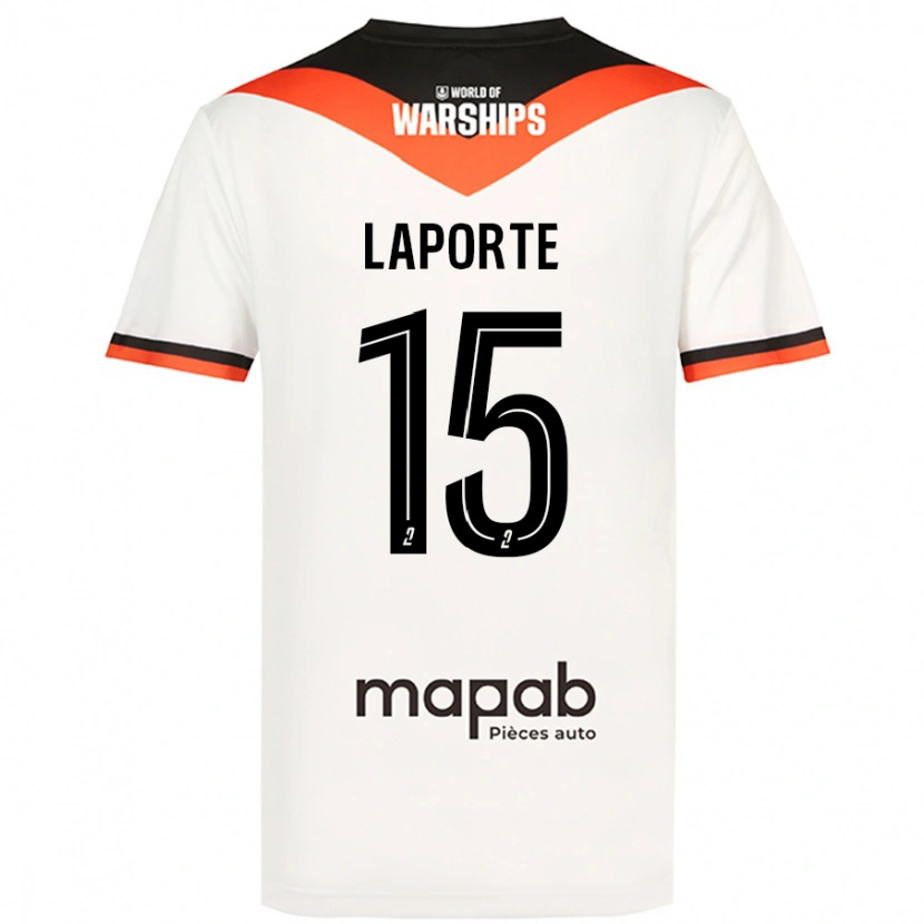 Danxen Kvinder Julien Laporte #15 Hvid Udebane Spillertrøjer 2024/25 Trøje T-Shirt