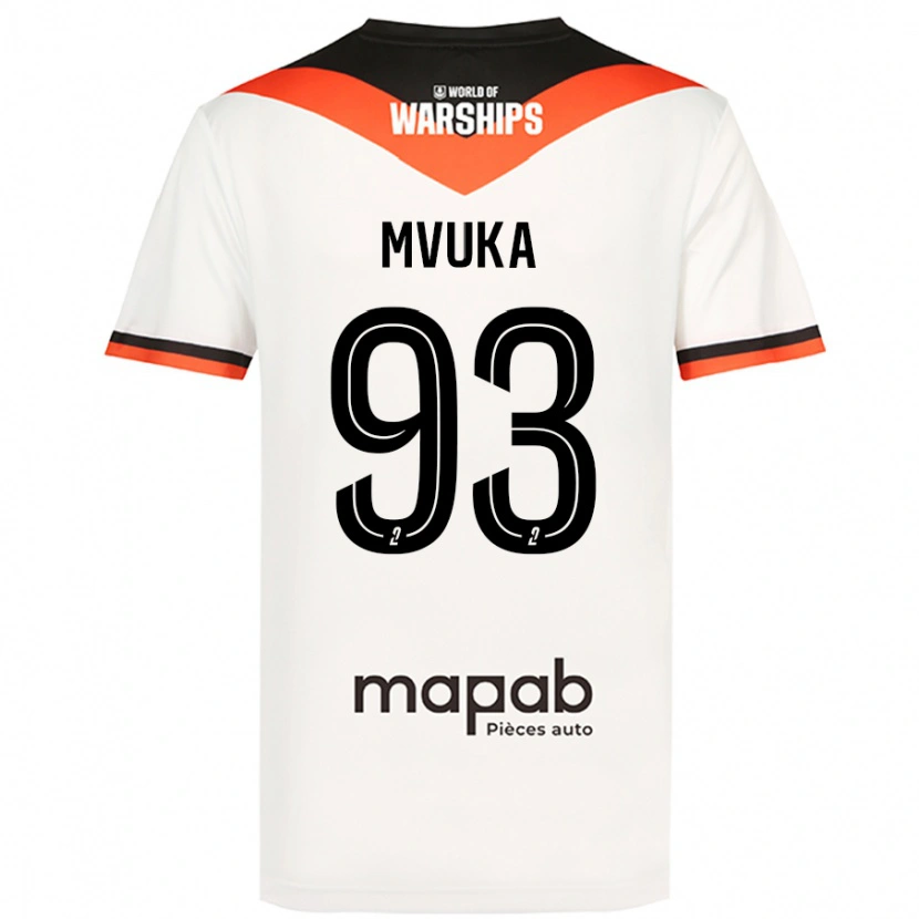 Danxen Kvinder Joel Mvuka #93 Hvid Udebane Spillertrøjer 2024/25 Trøje T-Shirt
