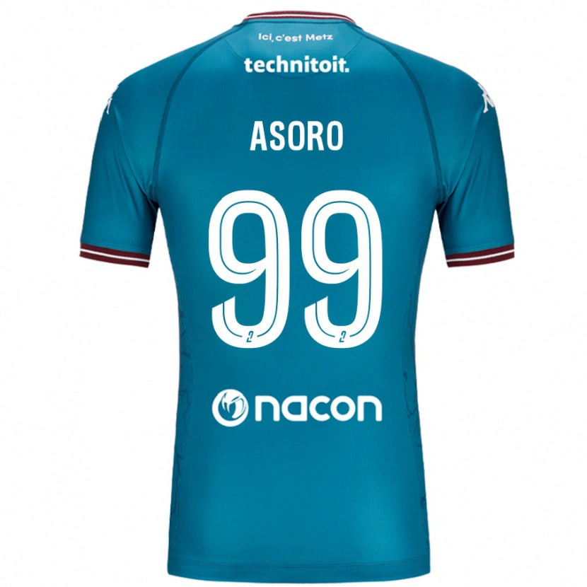 Danxen Kvinder Joel Asoro #99 Bleu Benzin Udebane Spillertrøjer 2024/25 Trøje T-Shirt