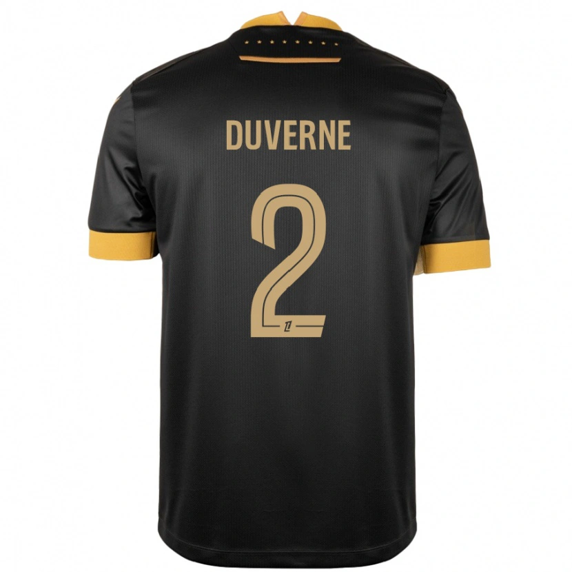 Danxen Kvinder Jean-Kévin Duverne #2 Sort Brun Udebane Spillertrøjer 2024/25 Trøje T-Shirt