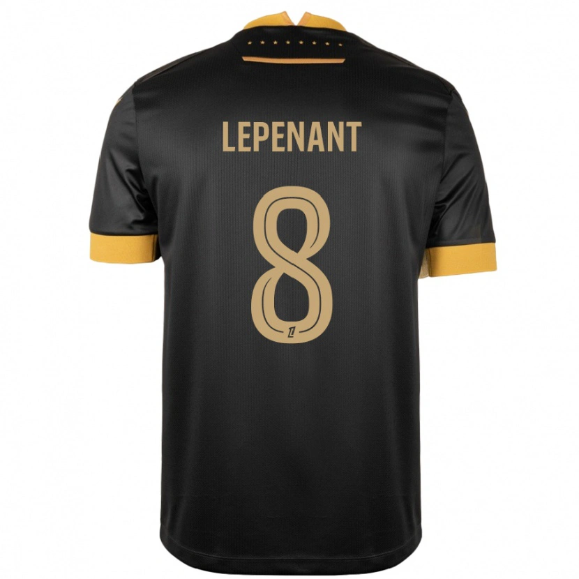 Danxen Kvinder Johann Lepenant #8 Sort Brun Udebane Spillertrøjer 2024/25 Trøje T-Shirt
