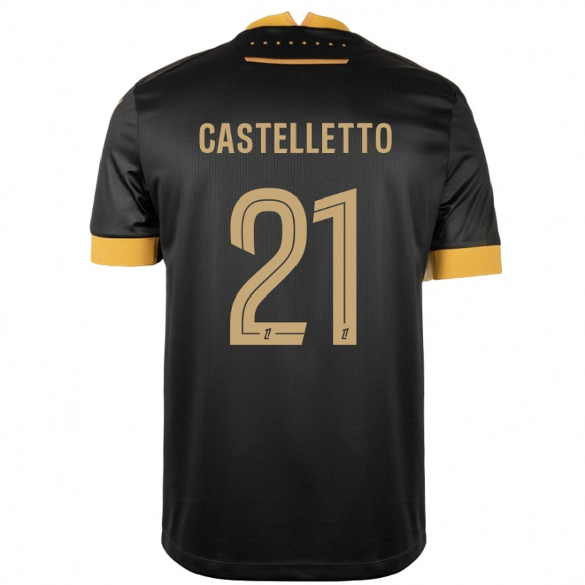 Danxen Kvinder Jean-Charles Castelletto #21 Sort Brun Udebane Spillertrøjer 2024/25 Trøje T-Shirt