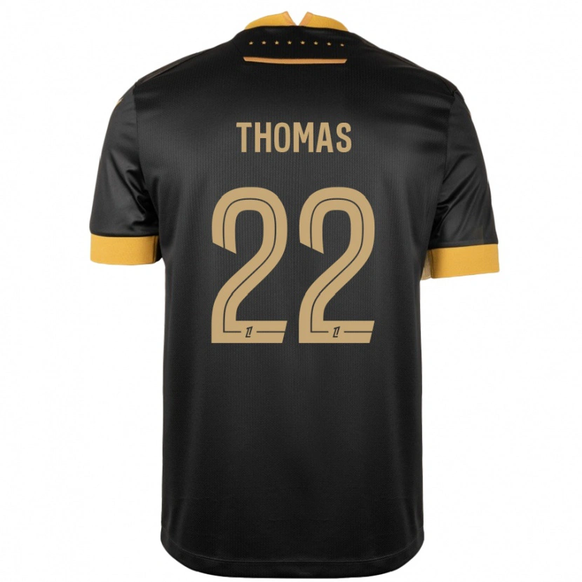 Danxen Kvinder Sorba Thomas #22 Sort Brun Udebane Spillertrøjer 2024/25 Trøje T-Shirt