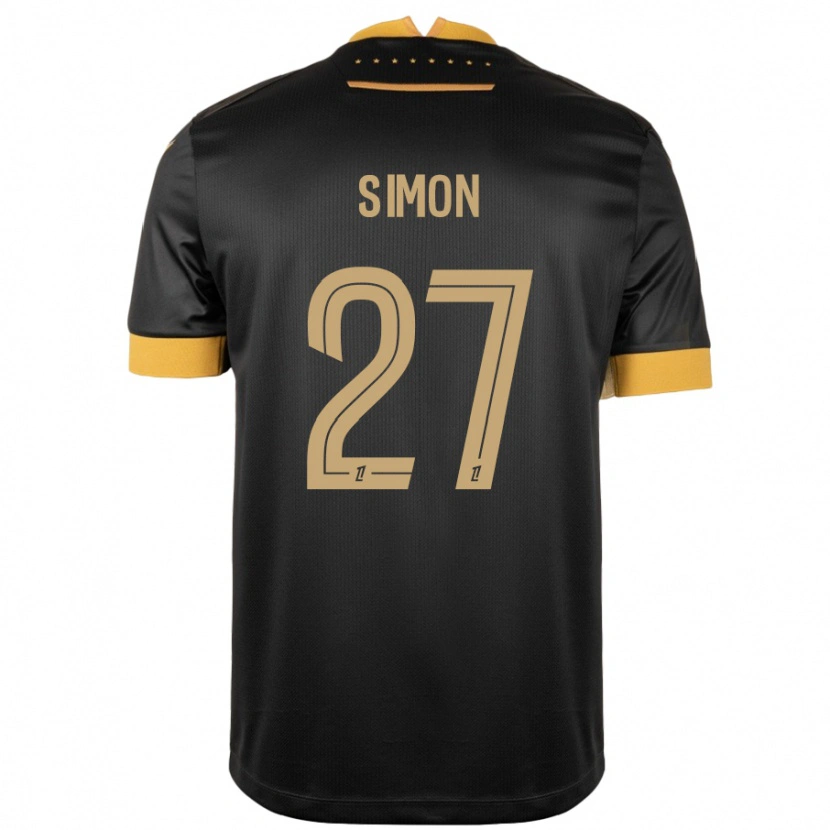 Danxen Kvinder Moses Simon #27 Sort Brun Udebane Spillertrøjer 2024/25 Trøje T-Shirt