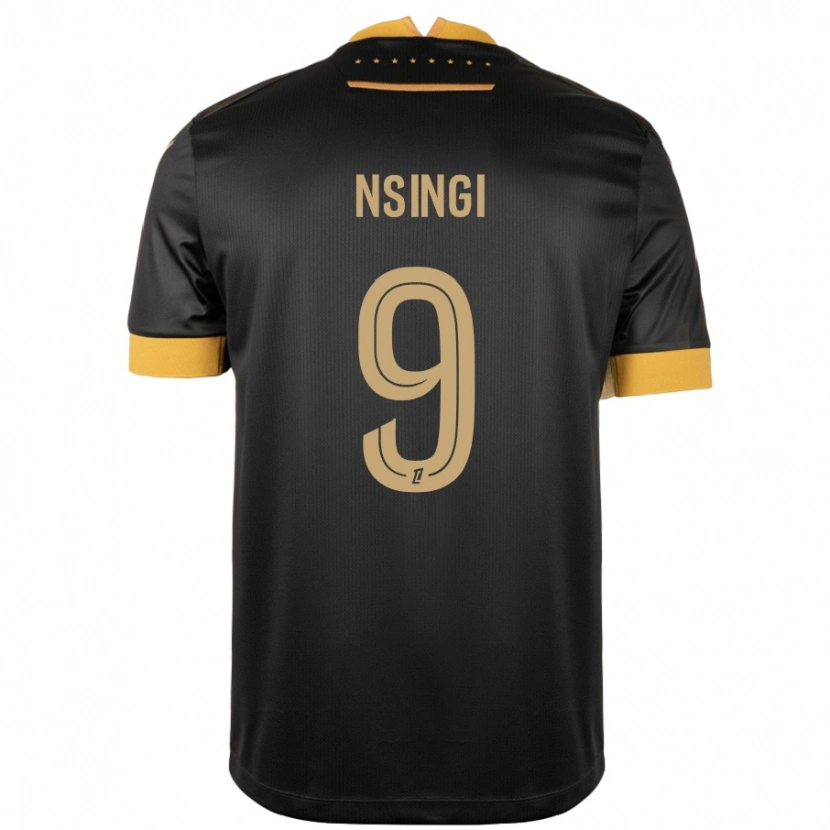 Danxen Kvinder Plamedi Nsingi #9 Sort Brun Udebane Spillertrøjer 2024/25 Trøje T-Shirt