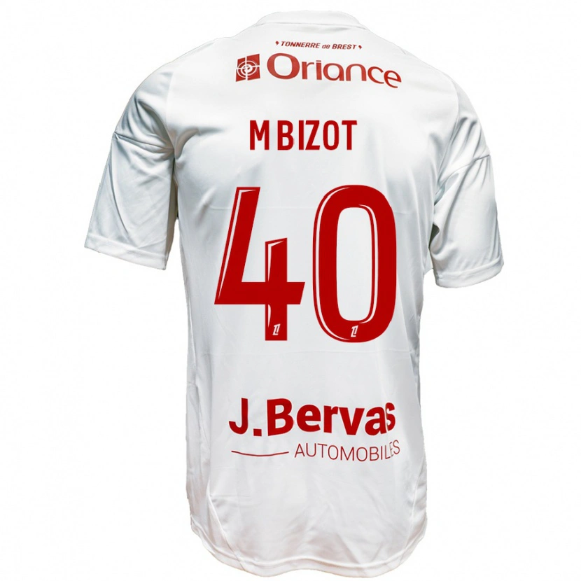 Danxen Kvinder Marco Bizot #40 Hvid Rød Udebane Spillertrøjer 2024/25 Trøje T-Shirt