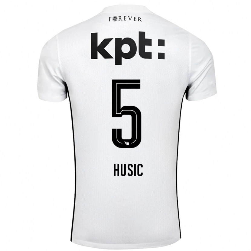 Danxen Kvinder Anel Husic #5 Hvid Sort Udebane Spillertrøjer 2024/25 Trøje T-Shirt