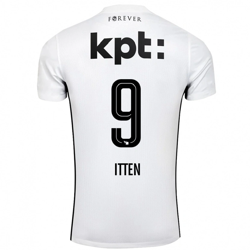 Danxen Kvinder Cedric Itten #9 Hvid Sort Udebane Spillertrøjer 2024/25 Trøje T-Shirt