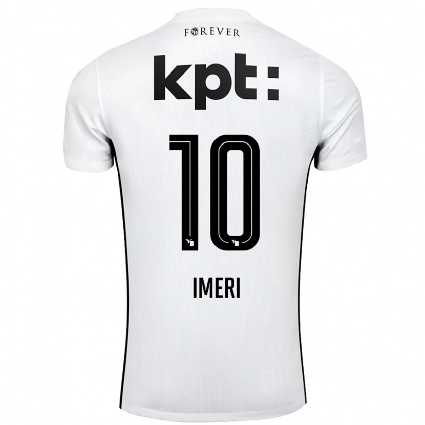 Danxen Kvinder Kastriot Imeri #10 Hvid Sort Udebane Spillertrøjer 2024/25 Trøje T-Shirt