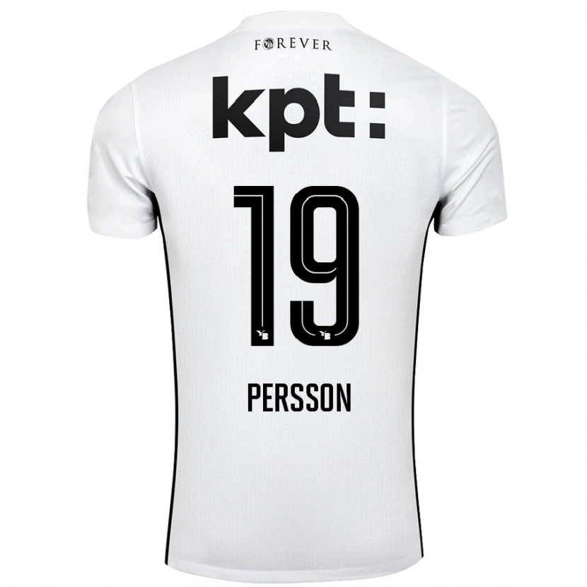 Danxen Kvinder Noah Persson #19 Hvid Sort Udebane Spillertrøjer 2024/25 Trøje T-Shirt