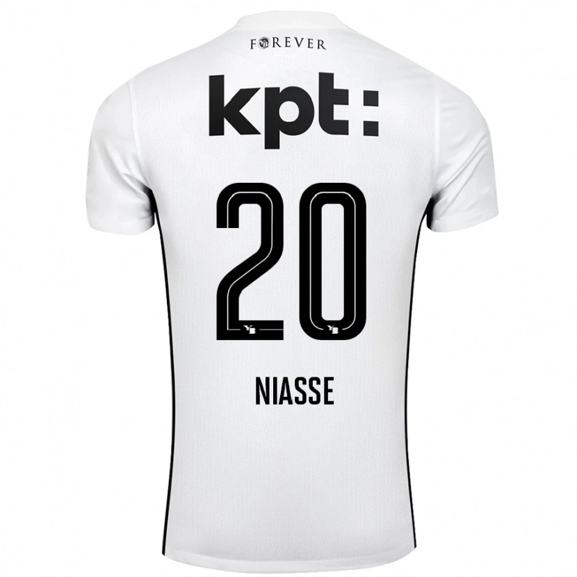 Danxen Kvinder Cheikh Niasse #20 Hvid Sort Udebane Spillertrøjer 2024/25 Trøje T-Shirt
