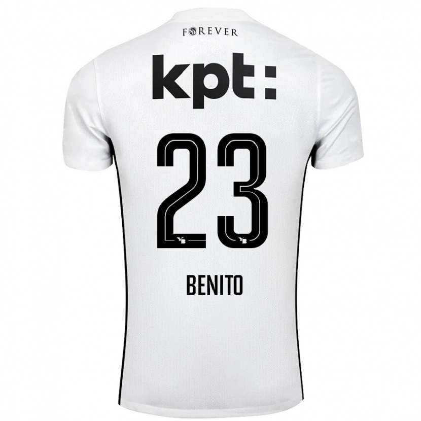 Danxen Kvinder Loris Benito #23 Hvid Sort Udebane Spillertrøjer 2024/25 Trøje T-Shirt