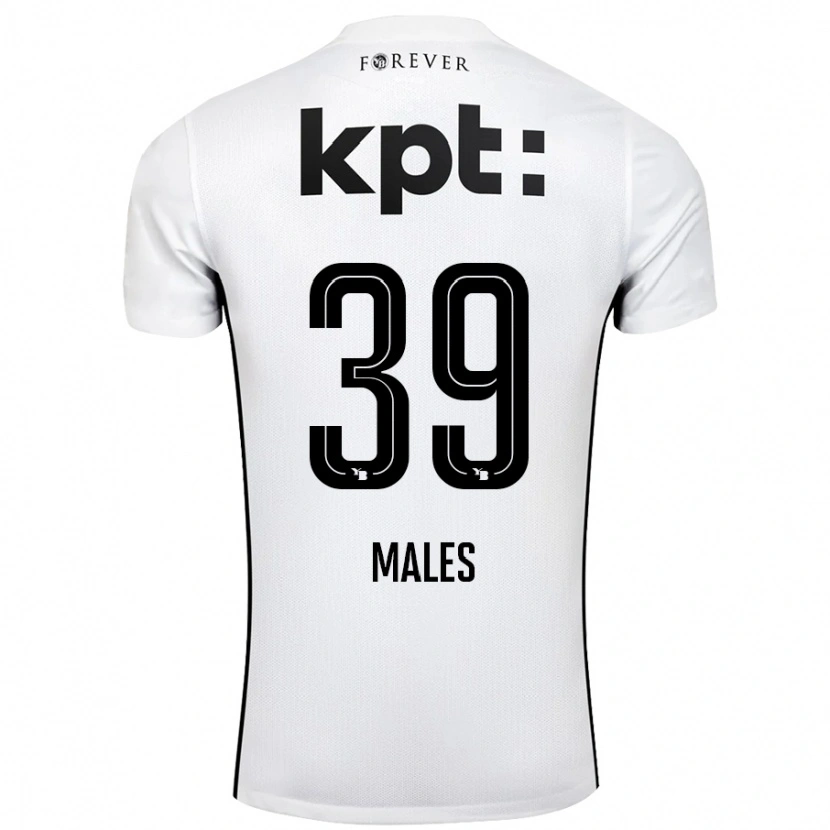 Danxen Kvinder Darian Males #39 Hvid Sort Udebane Spillertrøjer 2024/25 Trøje T-Shirt