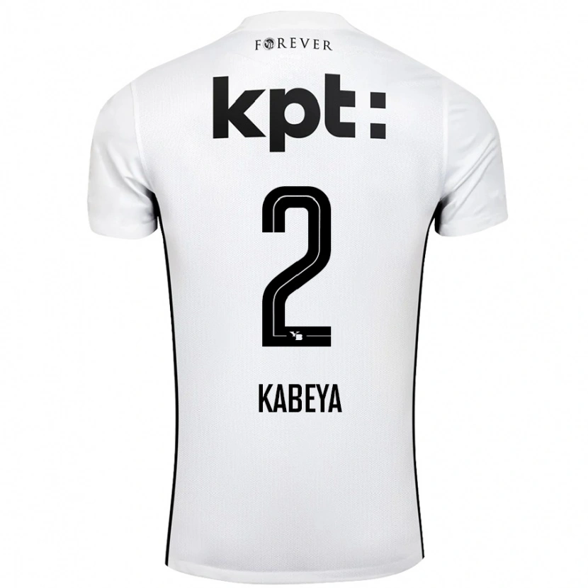 Danxen Kvinder Benjamin Kabeya #2 Hvid Sort Udebane Spillertrøjer 2024/25 Trøje T-Shirt
