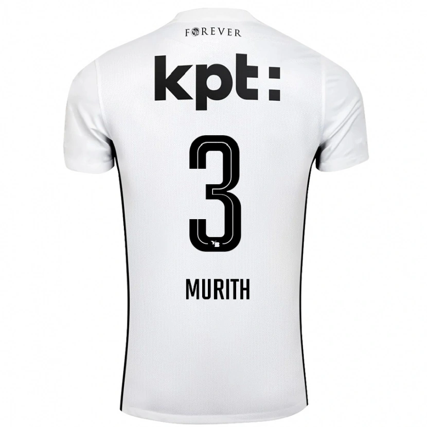 Danxen Kvinder Tom Murith #3 Hvid Sort Udebane Spillertrøjer 2024/25 Trøje T-Shirt