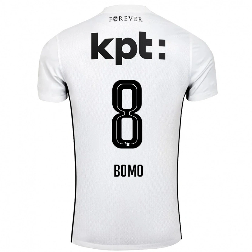Danxen Kvinder Jacques Bomo #8 Hvid Sort Udebane Spillertrøjer 2024/25 Trøje T-Shirt