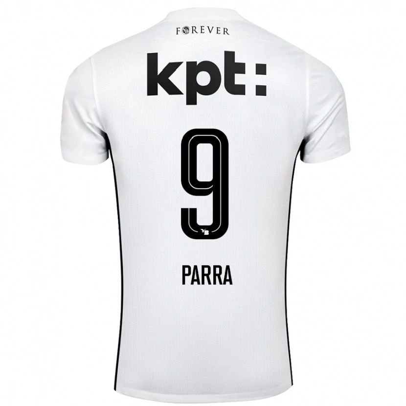 Danxen Kvinder Hugo Parra #9 Hvid Sort Udebane Spillertrøjer 2024/25 Trøje T-Shirt