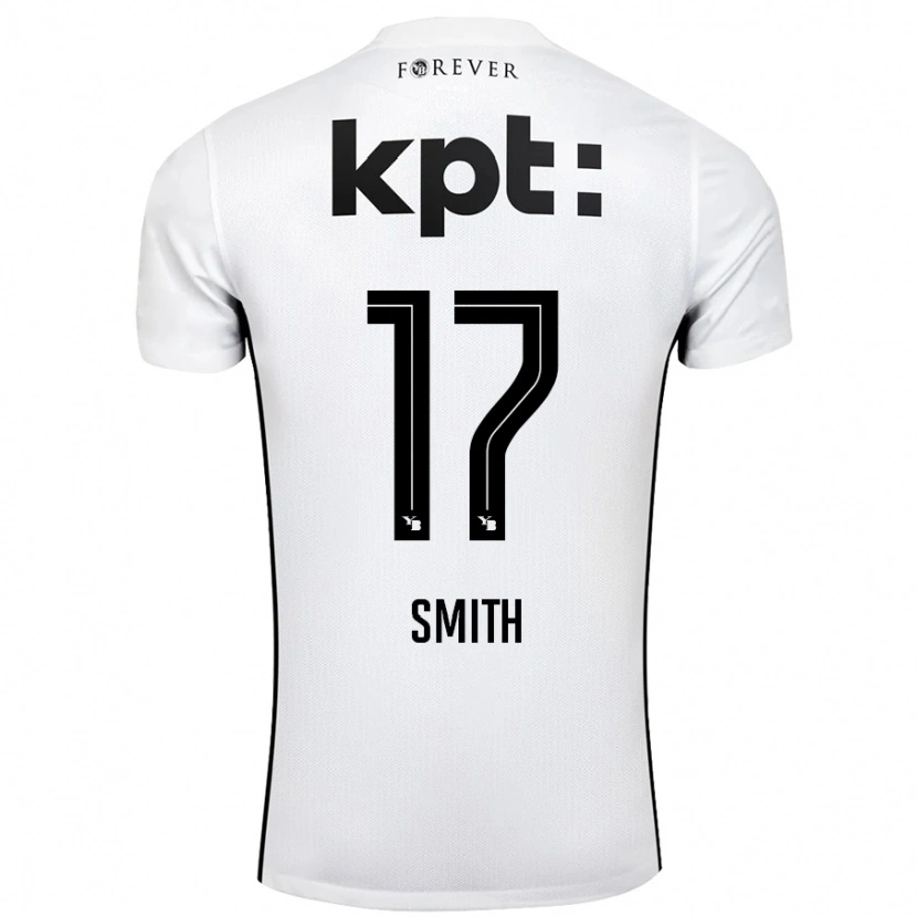 Danxen Kvinder Rhodri Smith #17 Hvid Sort Udebane Spillertrøjer 2024/25 Trøje T-Shirt