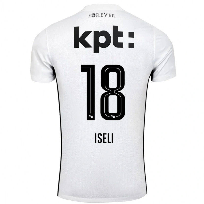 Danxen Kvinder Marco Iseli #18 Hvid Sort Udebane Spillertrøjer 2024/25 Trøje T-Shirt