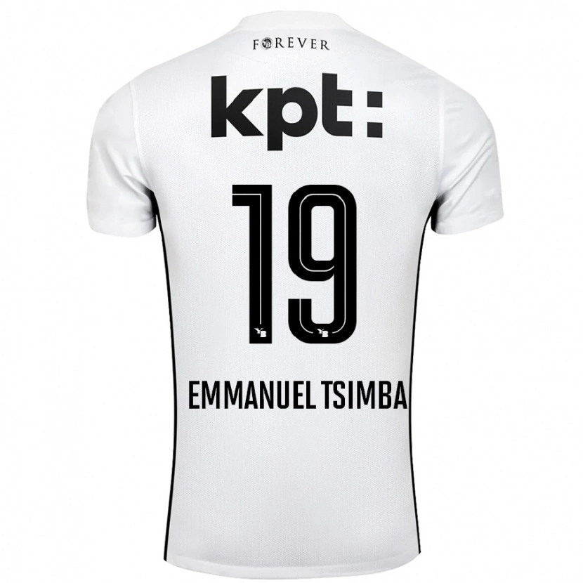 Danxen Kvinder Felix Emmanuel Tsimba #19 Hvid Sort Udebane Spillertrøjer 2024/25 Trøje T-Shirt