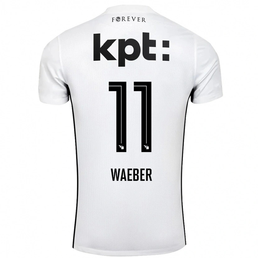 Danxen Kvinder Stéphanie Waeber #11 Hvid Sort Udebane Spillertrøjer 2024/25 Trøje T-Shirt