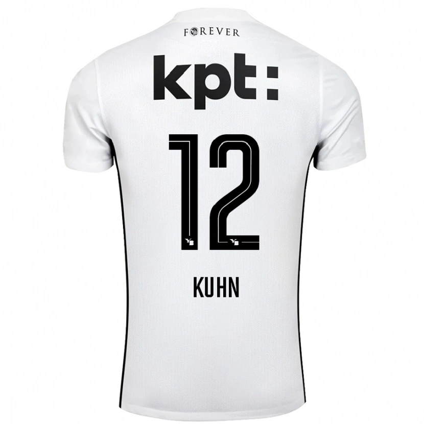 Danxen Kvinder Athena Kühn #12 Hvid Sort Udebane Spillertrøjer 2024/25 Trøje T-Shirt