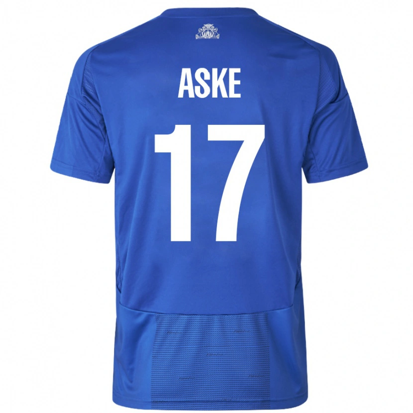 Danxen Kvinder Aske Christensen #17 Hvid Blå Udebane Spillertrøjer 2024/25 Trøje T-Shirt
