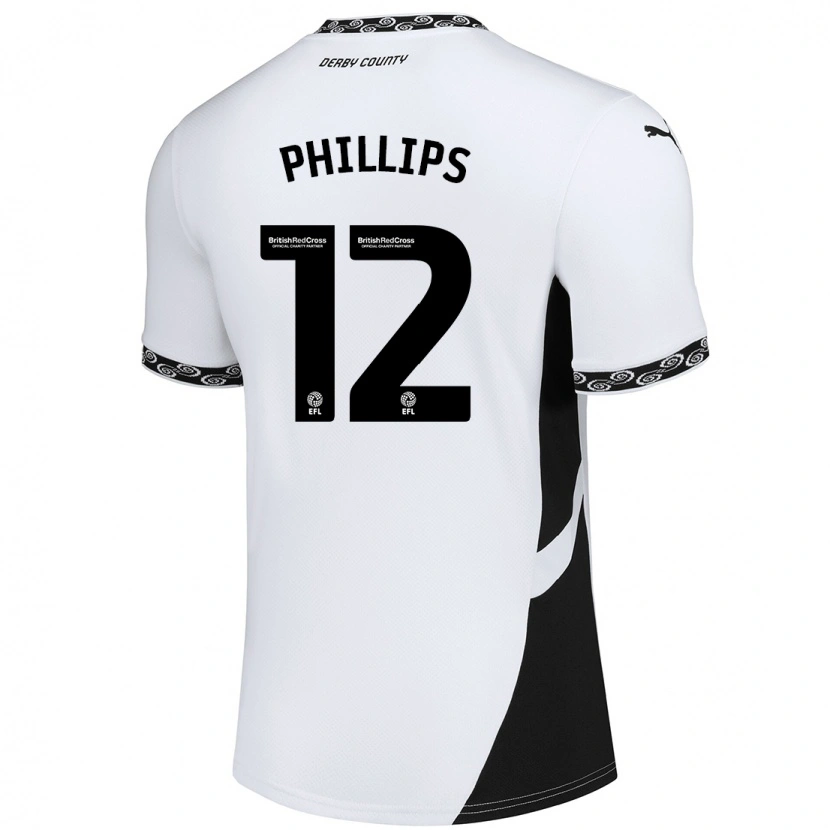 Danxen Børn Nathaniel Phillips #12 Hvid Sort Hjemmebane Spillertrøjer 2024/25 Trøje T-Shirt