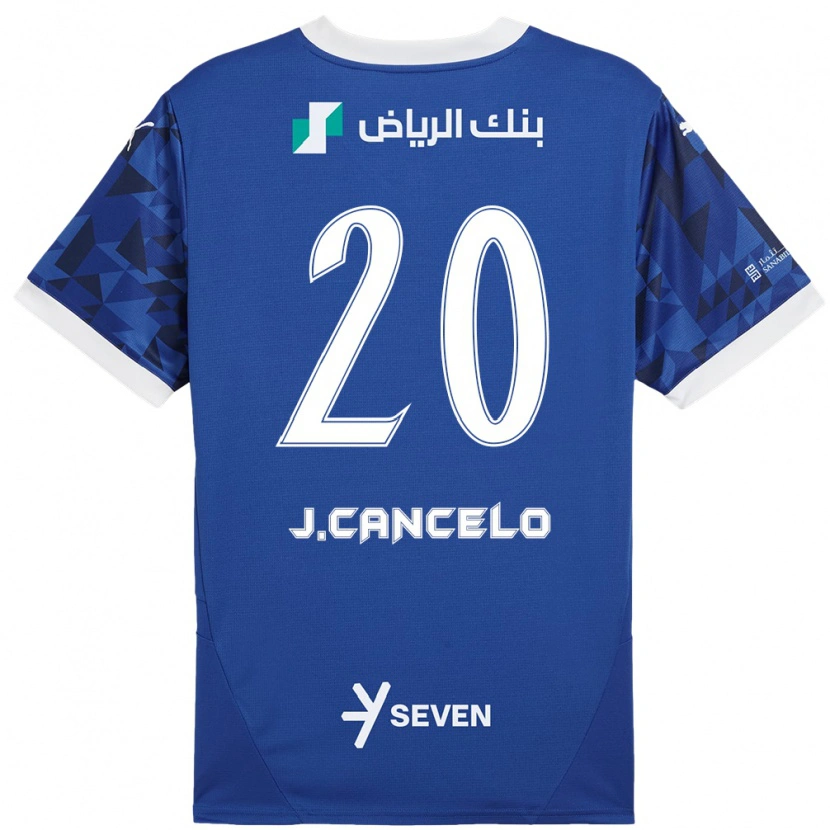 Danxen Børn João Cancelo #20 Mørkeblå Hvid Hjemmebane Spillertrøjer 2024/25 Trøje T-Shirt