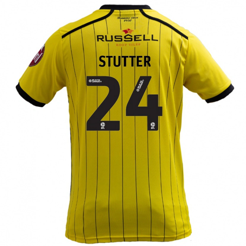 Danxen Børn Ronnie Stutter #24 Gul Hjemmebane Spillertrøjer 2024/25 Trøje T-Shirt