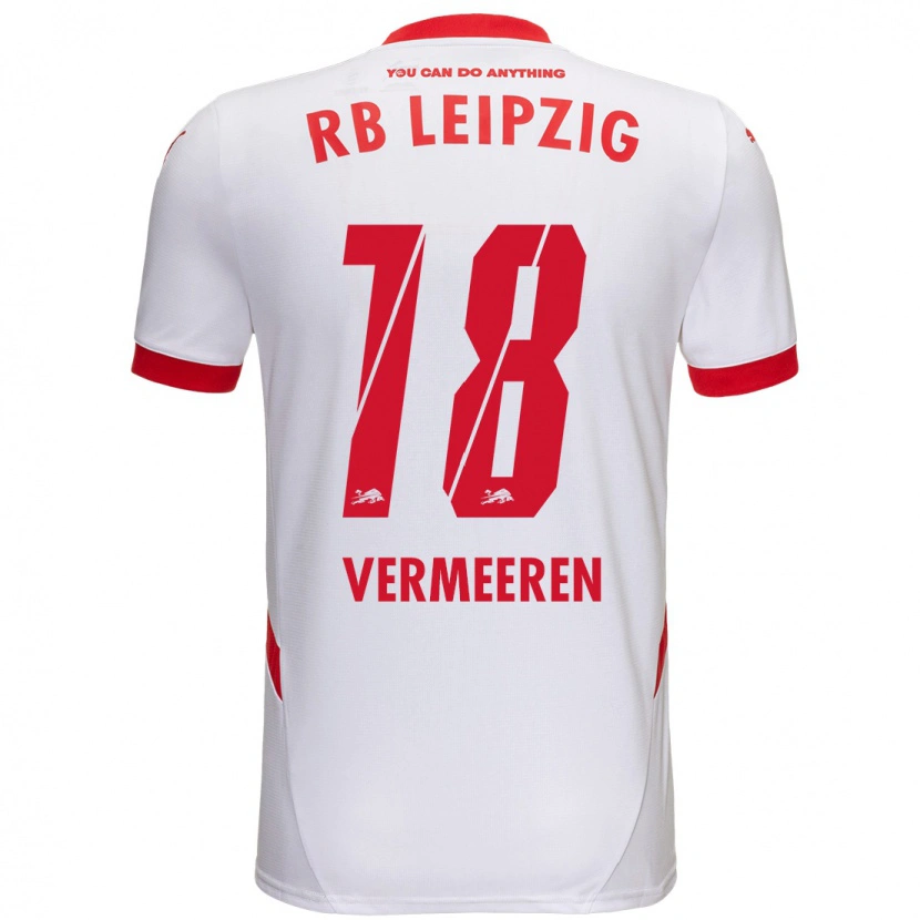 Danxen Børn Arthur Vermeeren #18 Hvid Rød Hjemmebane Spillertrøjer 2024/25 Trøje T-Shirt