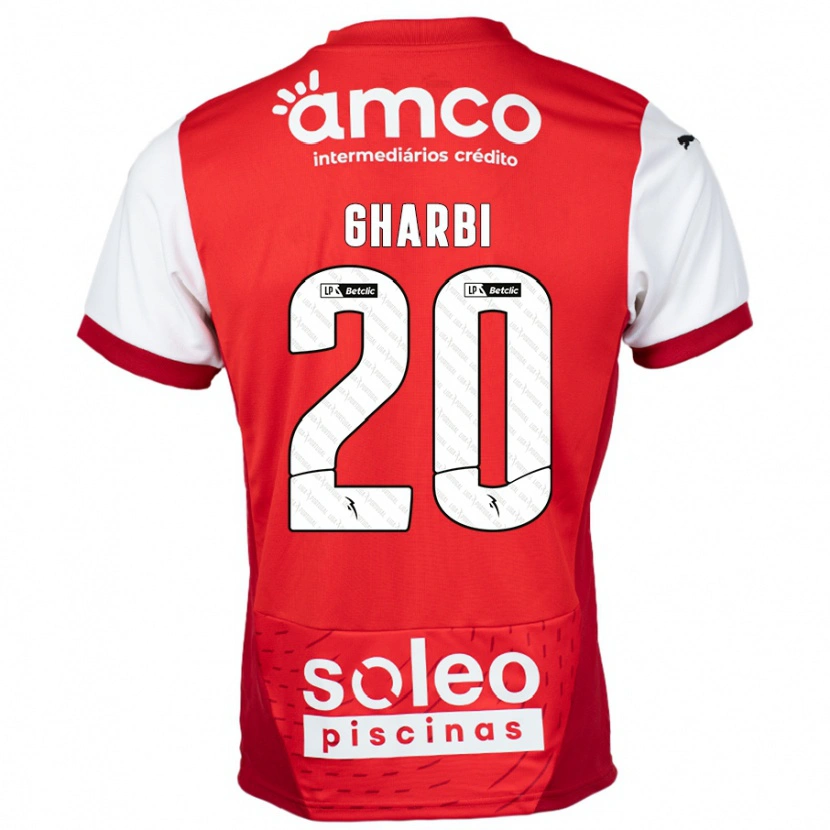 Danxen Børn Ismaël Gharbi #20 Rød Hvid Hjemmebane Spillertrøjer 2024/25 Trøje T-Shirt