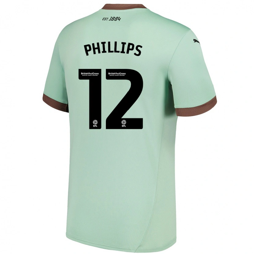 Danxen Børn Nathaniel Phillips #12 Bleg Grøn Udebane Spillertrøjer 2024/25 Trøje T-Shirt
