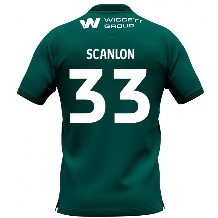 Danxen Børn Calum Scanlon #33 Grøn Udebane Spillertrøjer 2024/25 Trøje T-Shirt
