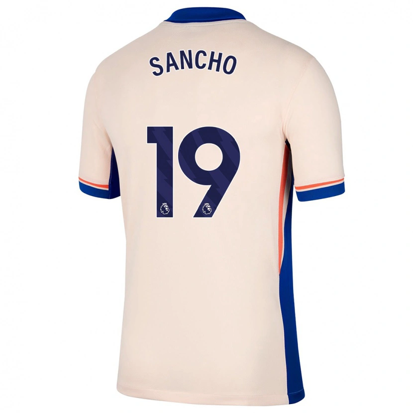 Danxen Børn Jadon Sancho #19 Lys Beige Udebane Spillertrøjer 2024/25 Trøje T-Shirt