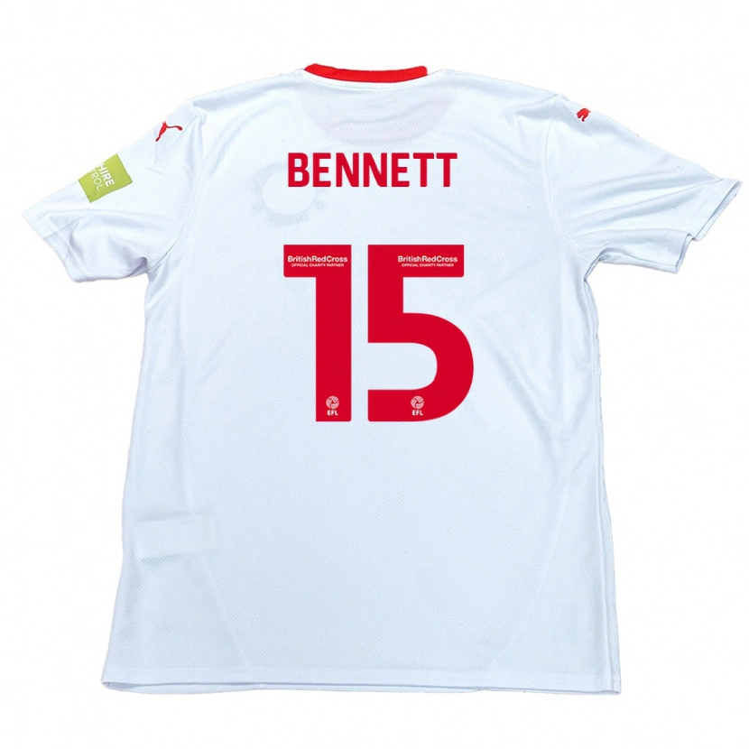 Danxen Børn Rhys Bennett #15 Hvid Udebane Spillertrøjer 2024/25 Trøje T-Shirt