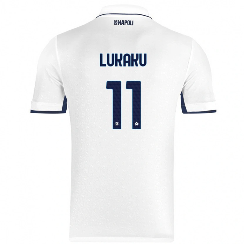 Danxen Børn Romelu Lukaku #11 Hvid Kongeblå Udebane Spillertrøjer 2024/25 Trøje T-Shirt