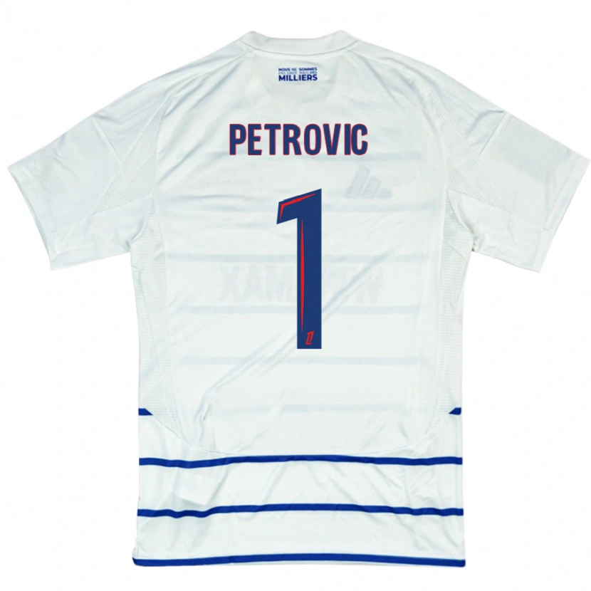Danxen Børn Djordje Petrovic #1 Hvid Blå Udebane Spillertrøjer 2024/25 Trøje T-Shirt