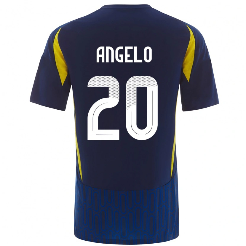 Danxen Børn Ângelo #20 Blå Gul Udebane Spillertrøjer 2024/25 Trøje T-Shirt