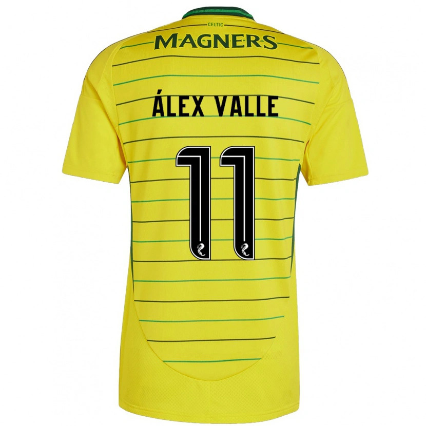 Danxen Børn Álex Valle #11 Gul Udebane Spillertrøjer 2024/25 Trøje T-Shirt