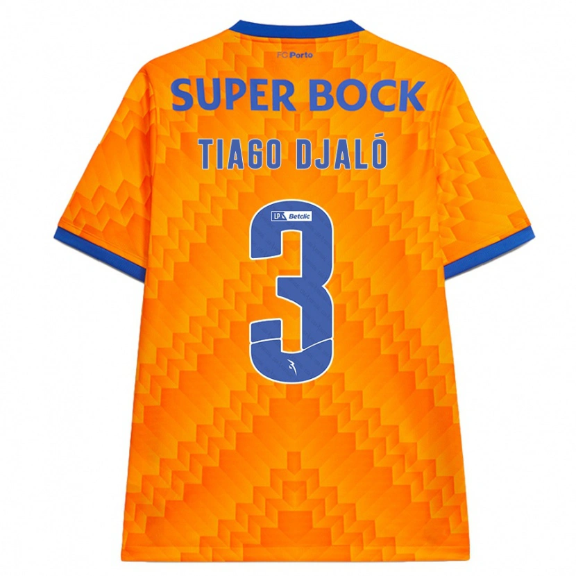 Danxen Børn Tiago Djaló #3 Orange Udebane Spillertrøjer 2024/25 Trøje T-Shirt