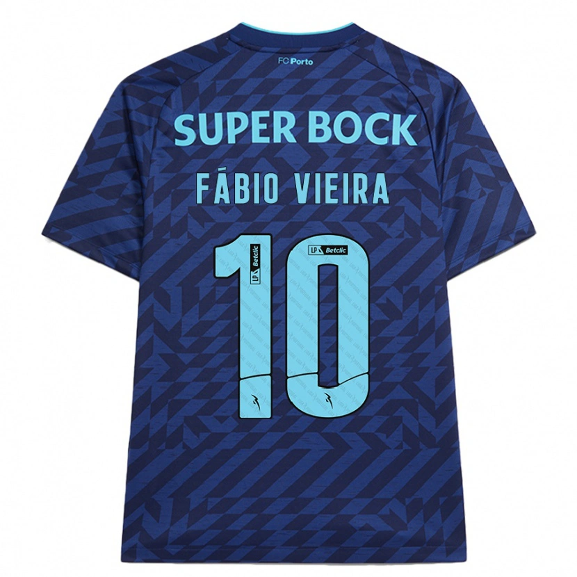 Danxen Børn Fábio Vieira #10 Marineblå Tredje Sæt Spillertrøjer 2024/25 Trøje T-Shirt