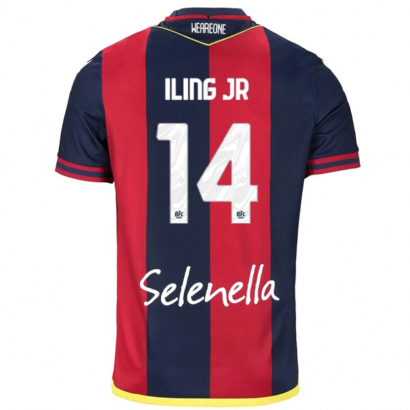 Danxen Børn Samuel Iling-Junior #14 Rød Kongeblå Hjemmebane Spillertrøjer 2024/25 Trøje T-Shirt
