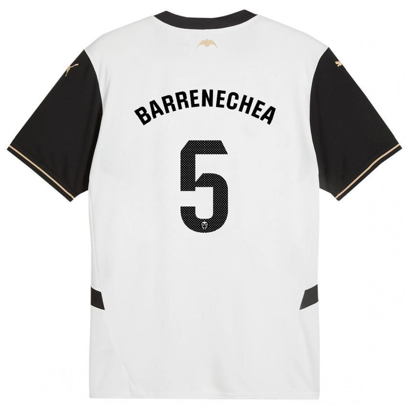 Danxen Børn Enzo Barrenechea #5 Hvid Sort Hjemmebane Spillertrøjer 2024/25 Trøje T-Shirt