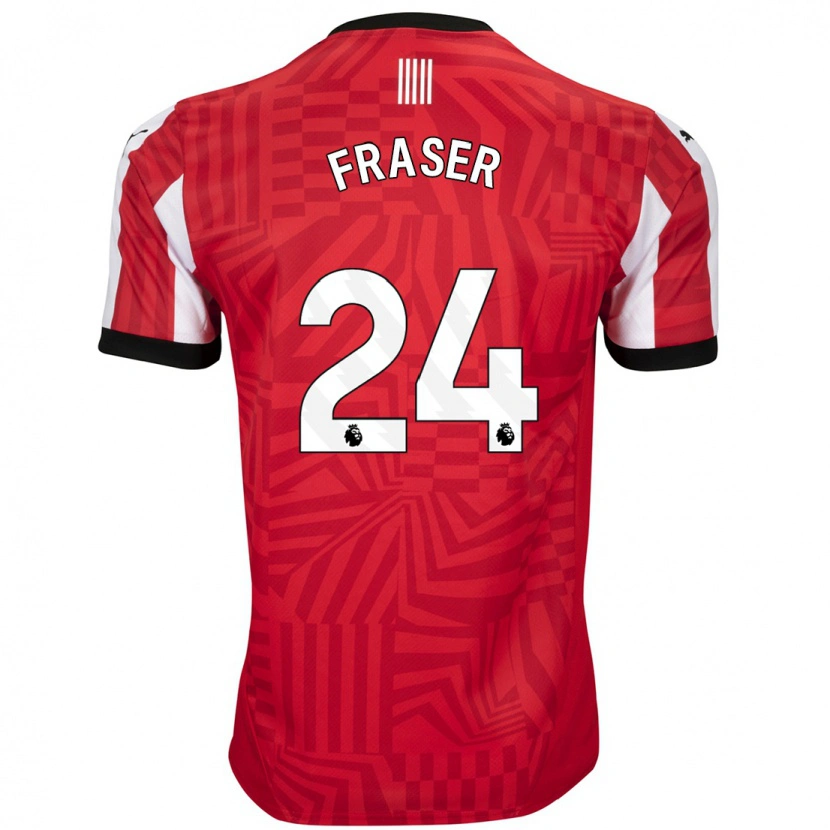 Danxen Børn Ryan Fraser #24 Rød Hvid Hjemmebane Spillertrøjer 2024/25 Trøje T-Shirt