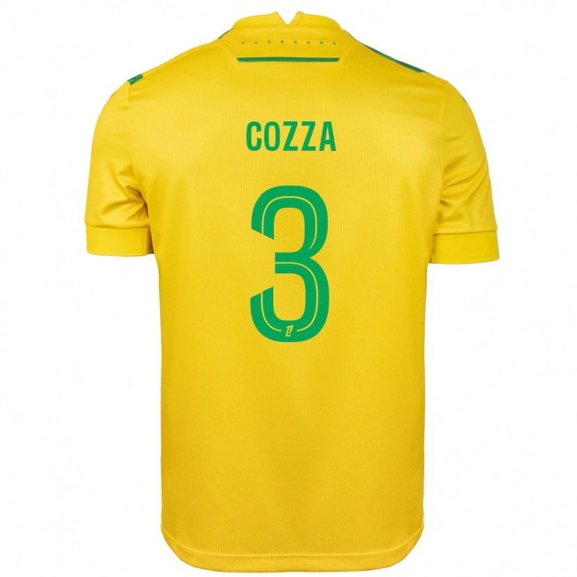 Danxen Børn Nicolas Cozza #3 Gul Grøn Hjemmebane Spillertrøjer 2024/25 Trøje T-Shirt