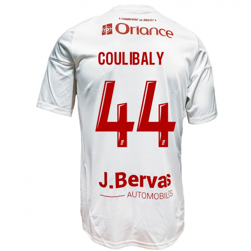 Danxen Børn Soumaïla Coulibaly #44 Hvid Rød Udebane Spillertrøjer 2024/25 Trøje T-Shirt