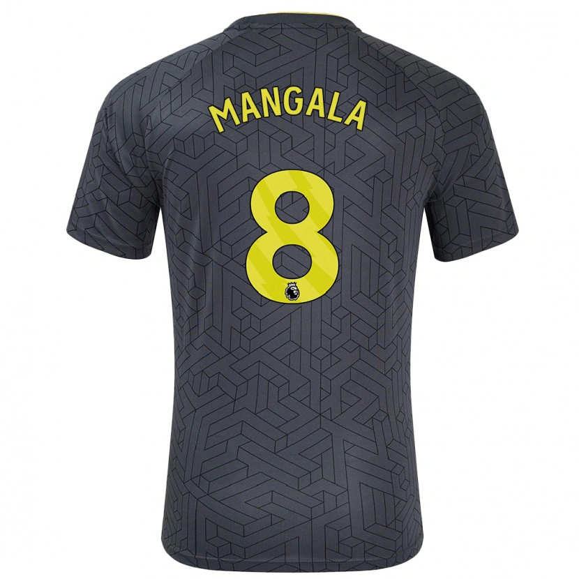 Danxen Børn Orel Mangala #8 Sort Gul Udebane Spillertrøjer 2024/25 Trøje T-Shirt
